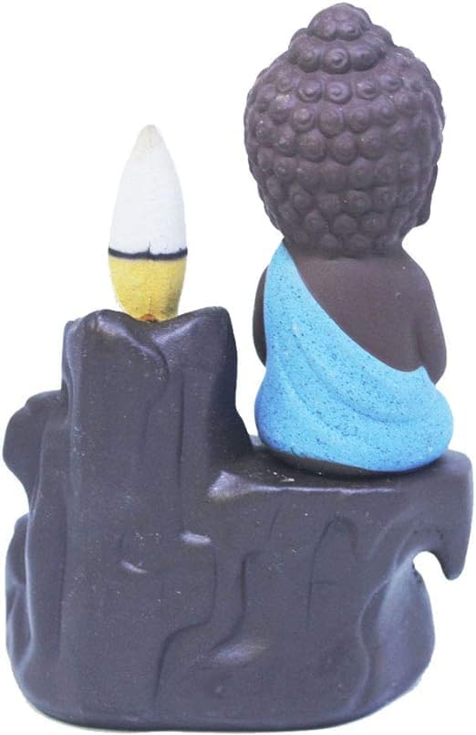 SINT Incense Burner Holder Handmade Ceramic Waterfall (Blue)