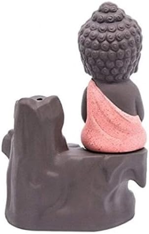 SINT Incense Burner Holder Handmade Ceramic Waterfall (Orange)