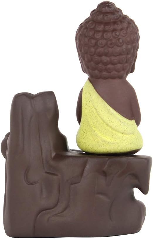 SINT Incense Burner Holder Handmade Ceramic Waterfall (Yellow)