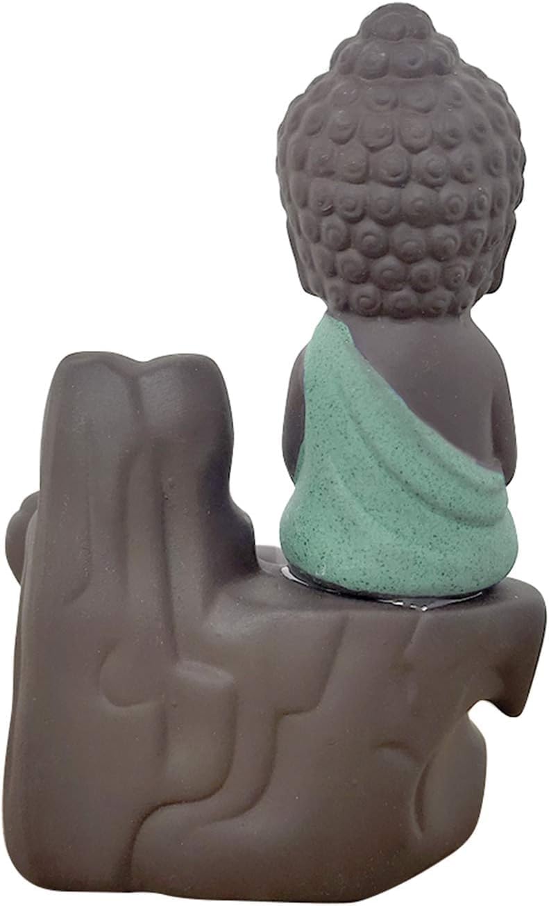 SINT Incense Burner Holder Handmade Ceramic Waterfall (Green)