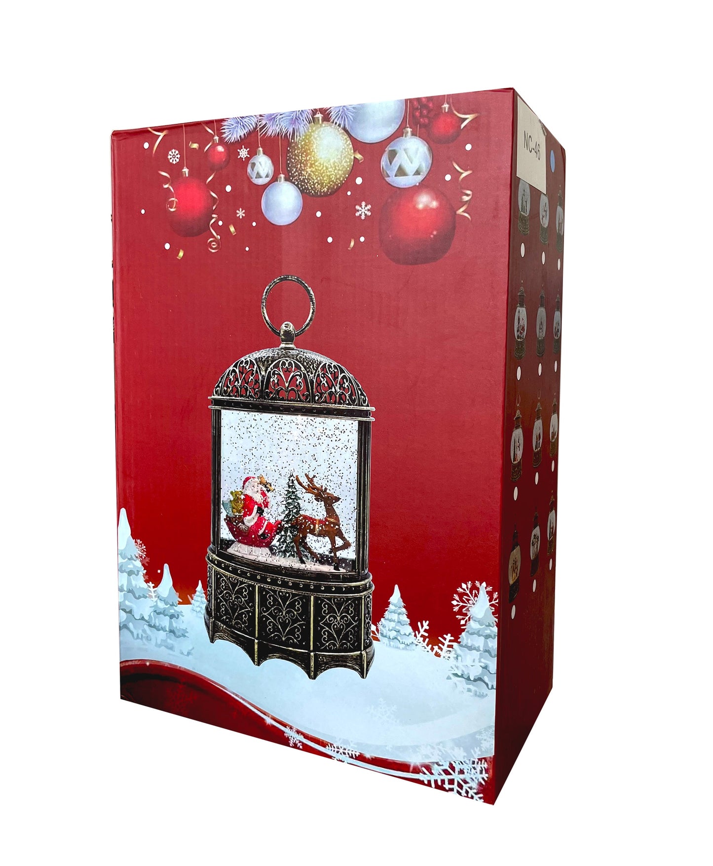 SINT Snow Globe Santa with List Christmas Tree Musical Lantern