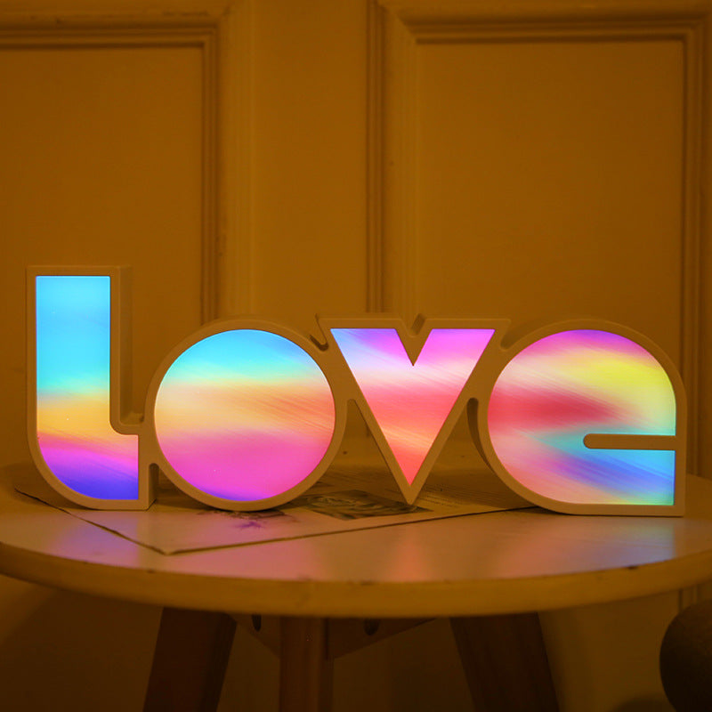 Valentines Day Decor LED LOVE Light Valentines Day Gift For Girlfriend Bithday Wedding Party Decoration Romantic Wedding Decor