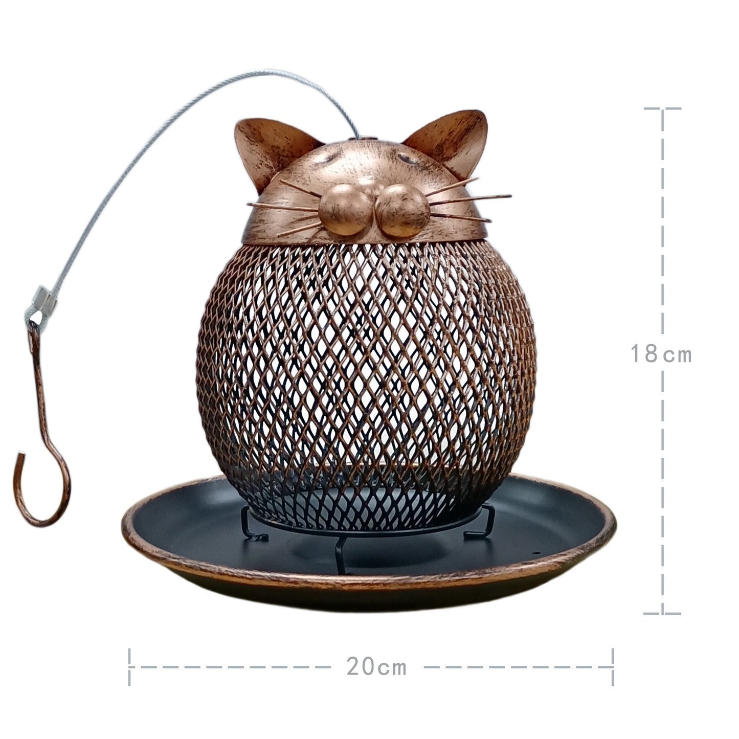 Cat Shaped Bird Feeder Cat Shaped Vintage Handmade Outdoor Decor Villa Garden Decoration Hanging Bird Outdoor Feeder