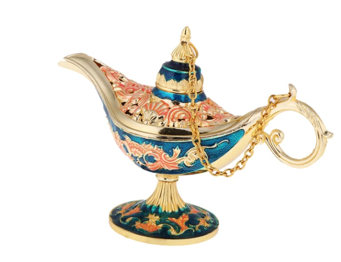 Arabian Genie Oil Lamp Container Decor