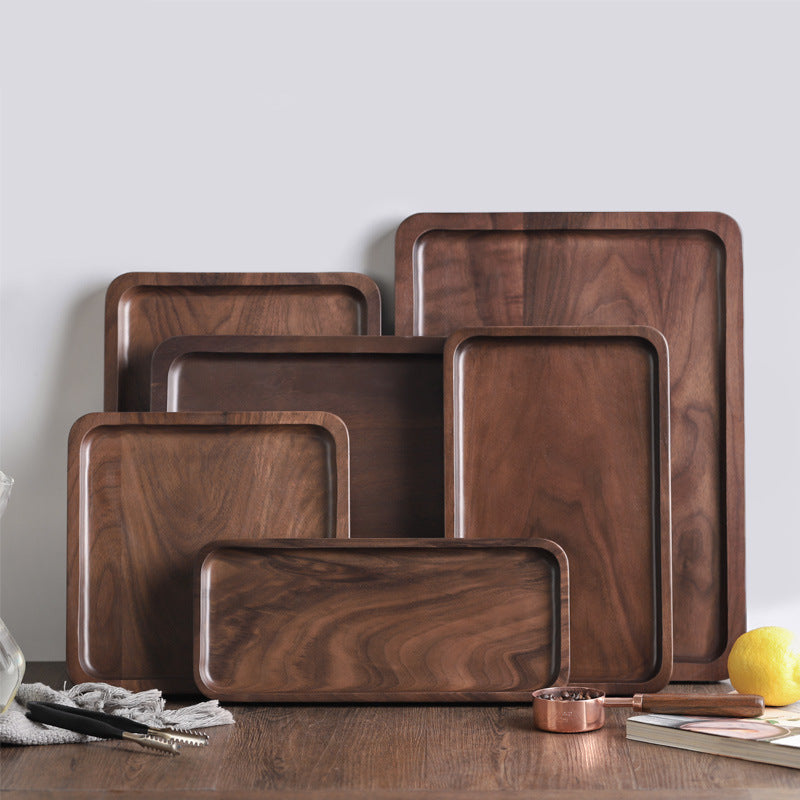 Walnut rectangular tray tray tea tray dessert