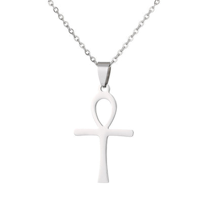 Men And Women All-matching Stainless Steel Cross Pendant Necklace