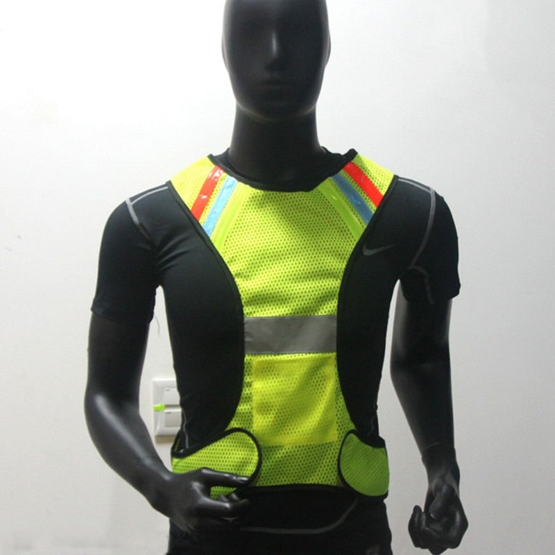 Fluorescent vest LED light reflective vest