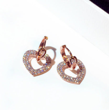 Fashion Heart-shaped Temperamental Earrings Women