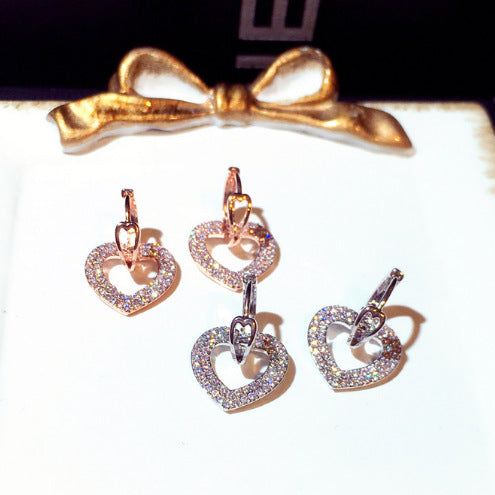 Fashion Heart-shaped Temperamental Earrings Women