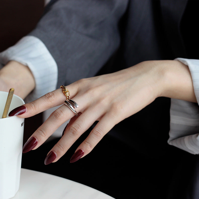 Geometric Lines Minimalist Ring Women