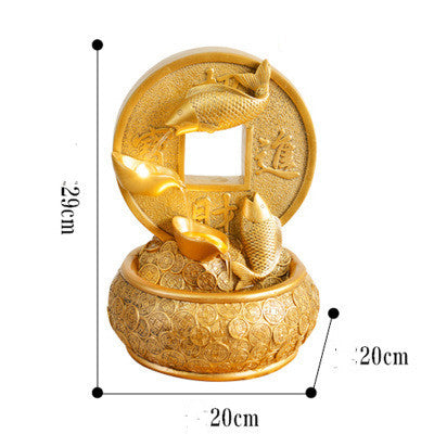 Water Fountain Feng Shui Ornaments Fish Decor Home Office Living Room Decoration