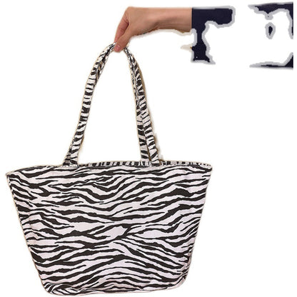 Design zebra-striped tote bags