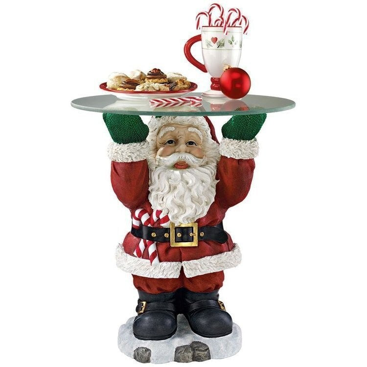 Santa Waiter Tray Sculptured Ornaments