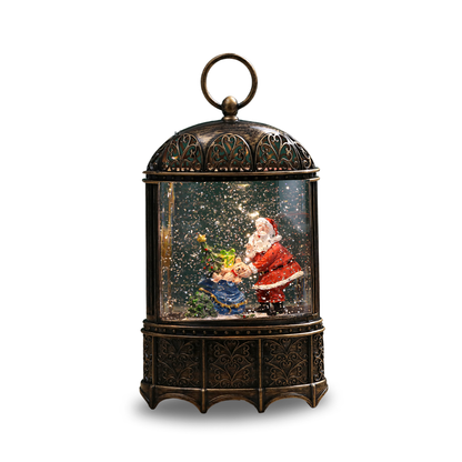 SINT Christmas Vintage Snow Globe Lantern (Santa Claus with Teddy and Gift)