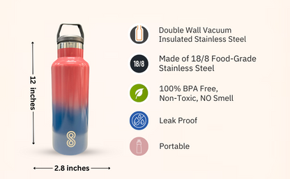 Water Bottle - 17 Oz, Leak Proof - Stainless Steel | Fire Bolt