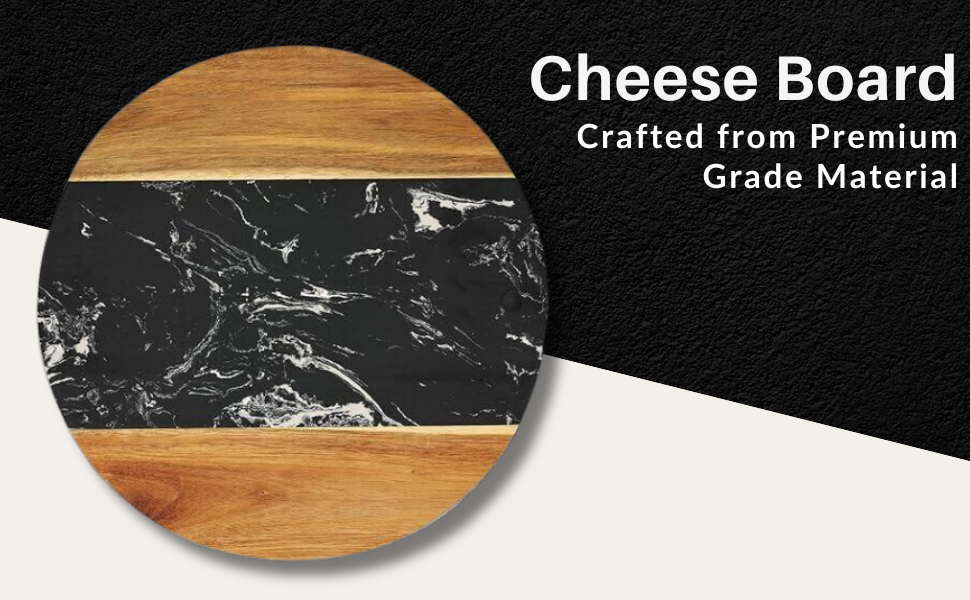 Wood & Marble Cutting Board Round