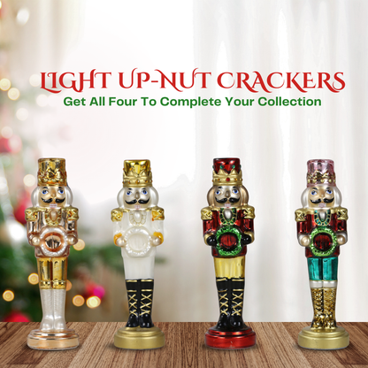 SINT Golden Color Glass Lightup Nutcrackers for Christmas Decoration