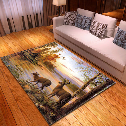 Home Decor Animal Deer Large Carpet Non-slip Mat