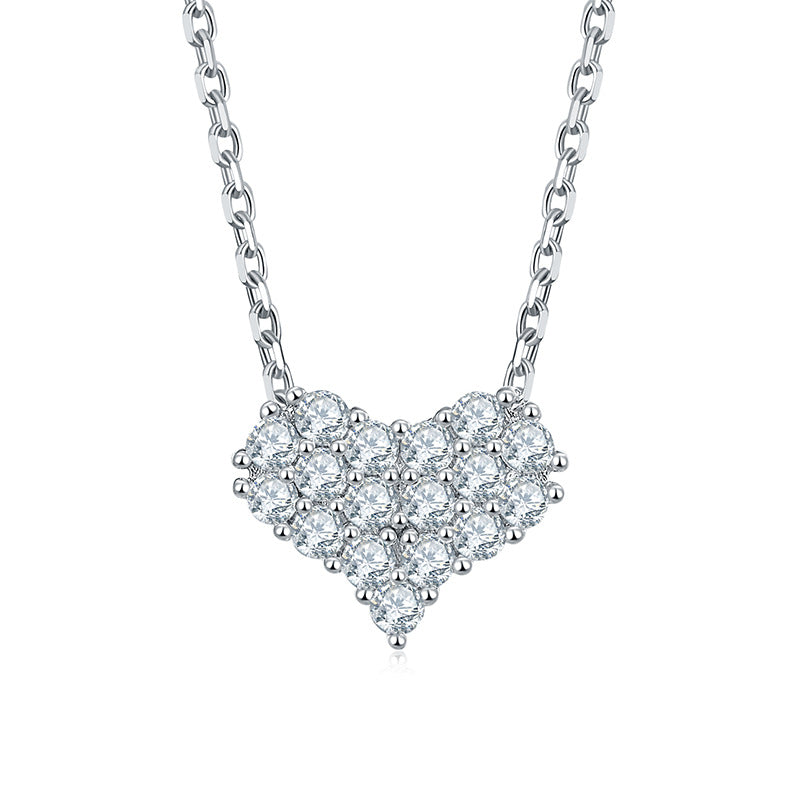 Love Pendant At First Sight Multi-diamond Micro-inlaid Necklace S925 Silver Accessories