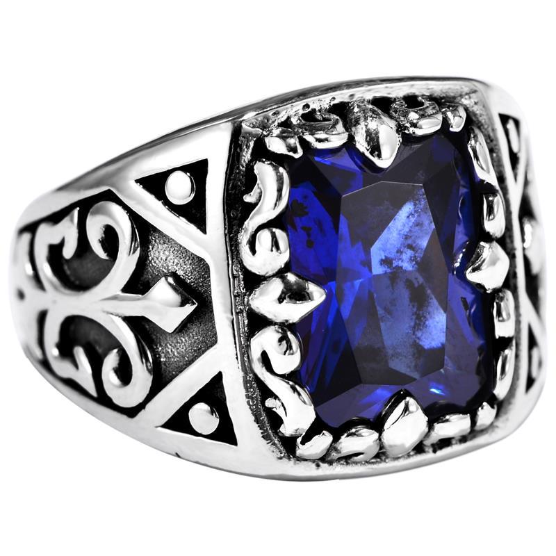 Blue Moonlight S925 Silver Jewelry Vintage Ring