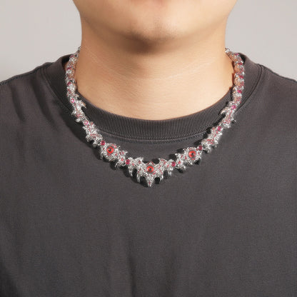 Thorn Diamond-embedded Hip Hop Necklace Men's Special-interest Design Trend