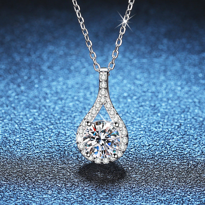 S925 Sterling Silver Necklace Moissanite Pendant