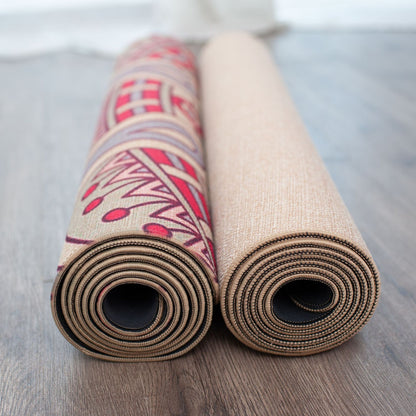 Natural rubber linen yoga mat