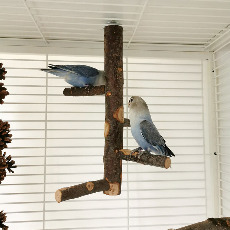 Parrot Bird Wood Stand Pole Toy