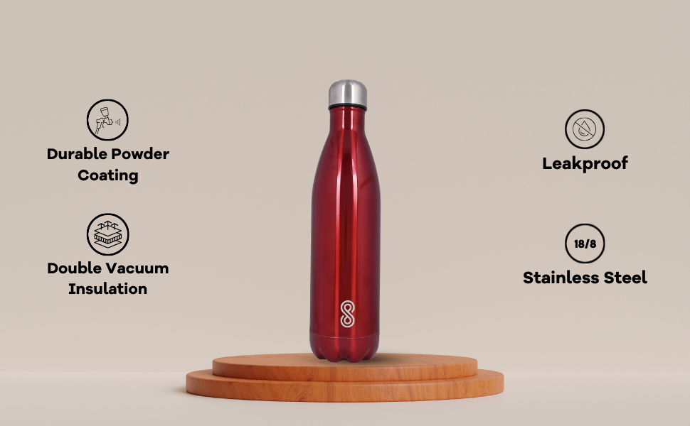 Water Bottle 25 Oz Stainless Steel| 750 ML | Red