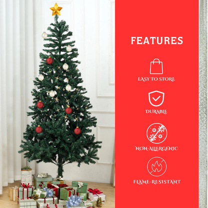 SINT Premium 6ft Artificial Chritsmas Tree with LED Lights for Home Decoration