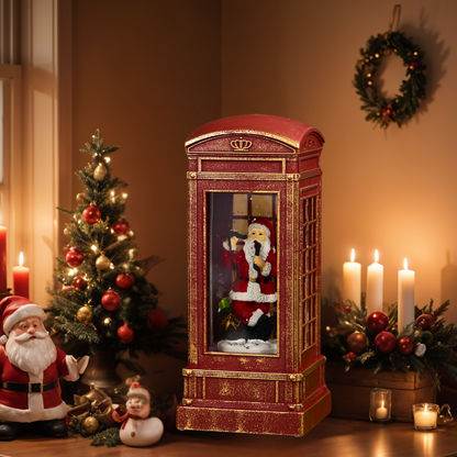 SINT Christmas Musical Phone Booth Snow Globe for Christmas Decoration