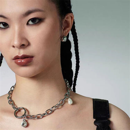 Pearl Necklace Collarbone Chain Splicing Adjustable