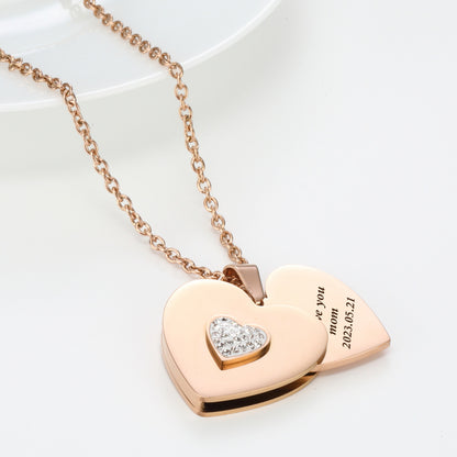 Best Friend Gift Peach Heart Combination Necklace
