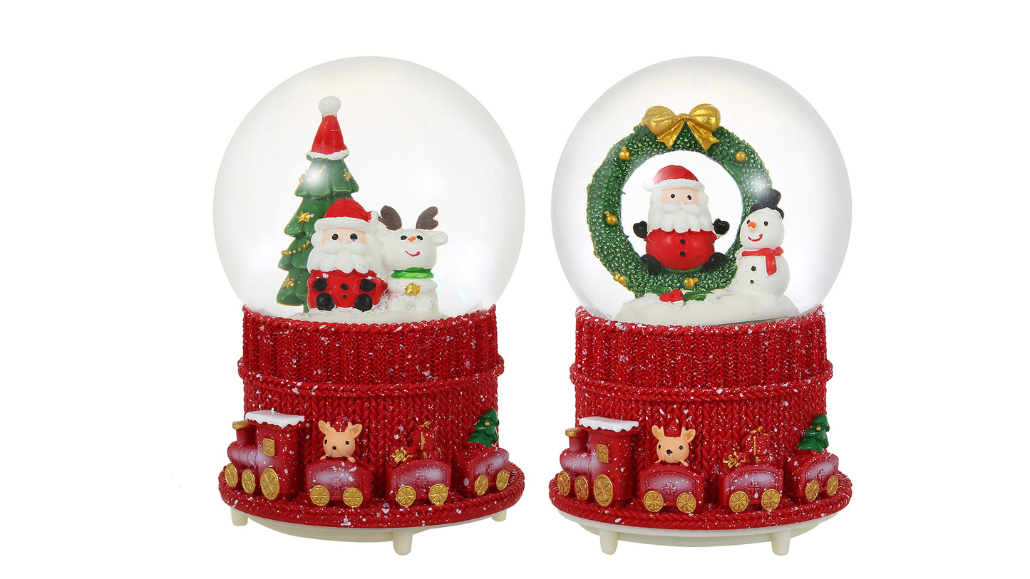 SINT Christmas Musical Glittering Water Snow Globe | Set of 2