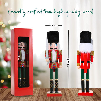 SINT 15 Inch Traditional Wooden Nutcracker for Christmas Decorations