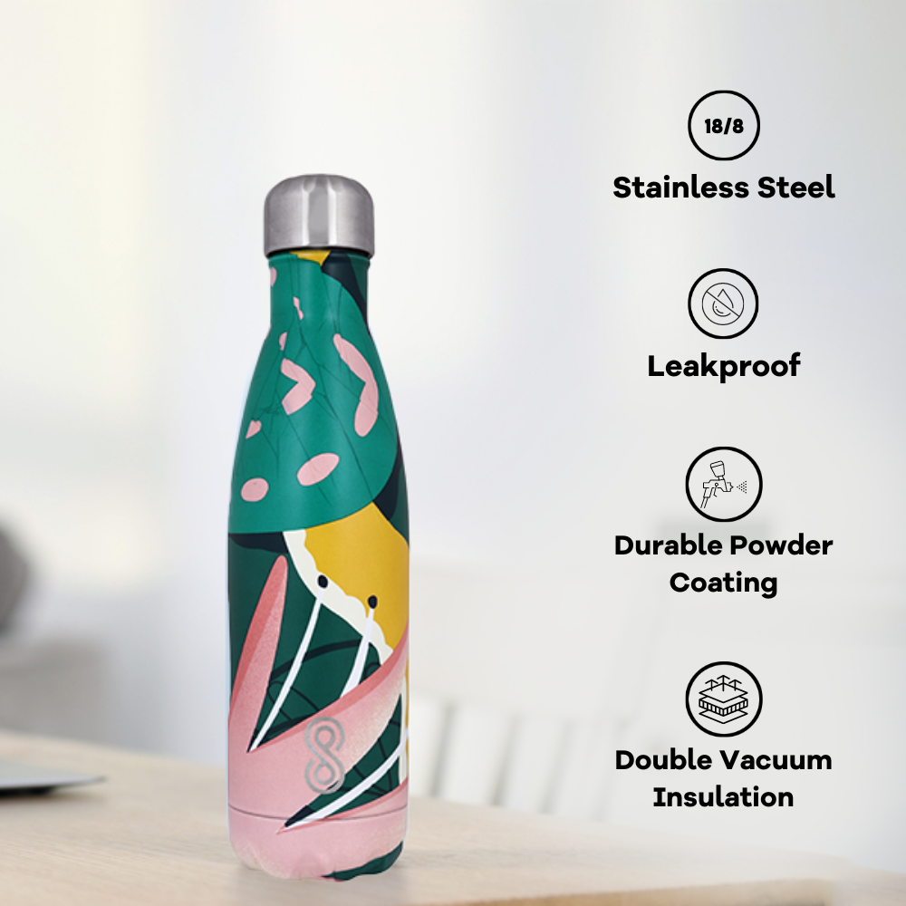 Modern Art Water Bottle 17 Oz | 500 ML | Green