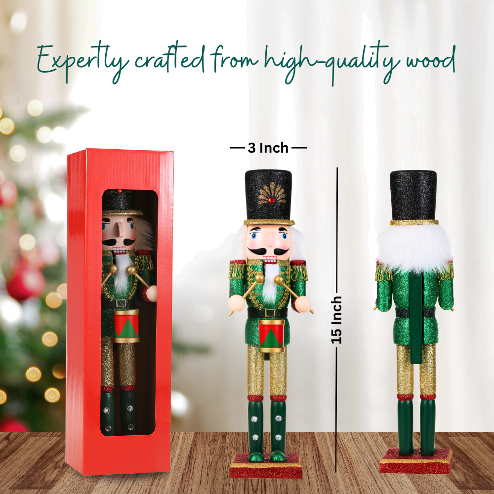 SINT 15 Inch Traditional Wooden Nutcracker for Christmas Decorations