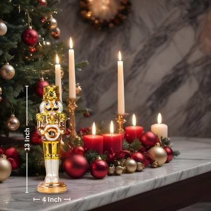 SINT Golden Color Glass Lightup Nutcrackers for Christmas Decoration