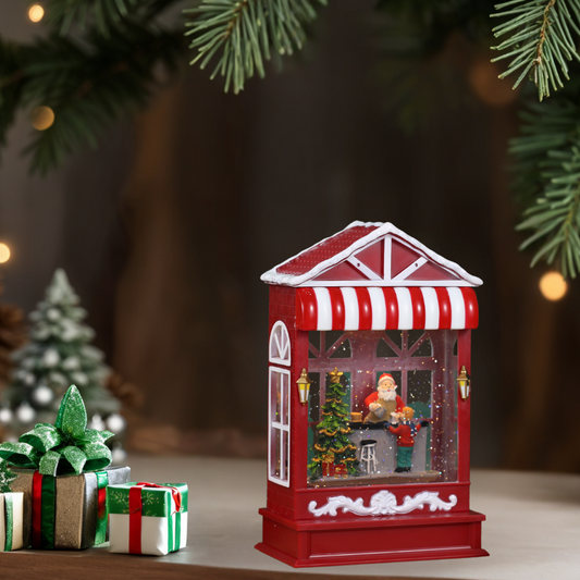 SINT Christmas Musical Coffee Shop Shap Snow Globe for Christmas Decoration