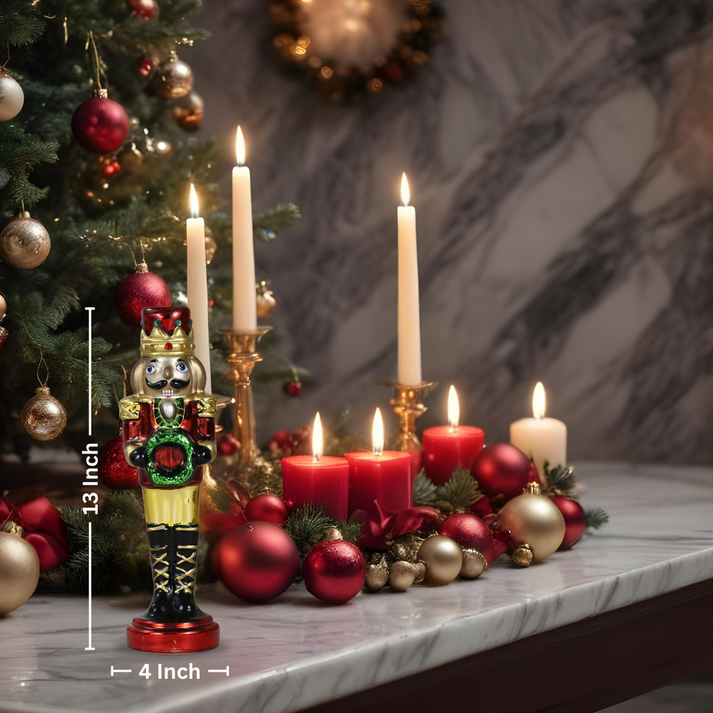 SINT Red Color Glass Lightup Nutcrackers for Christmas Decoration