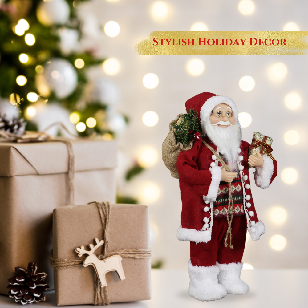 SINT 18 Inch Christmas Standing Santa Claus Doll Statue Figurine Ornament