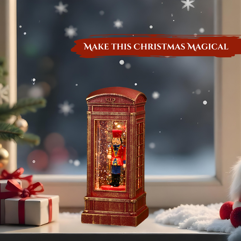 SINT Christmas Musical Phone Booth Snow Globe for Christmas Decoration