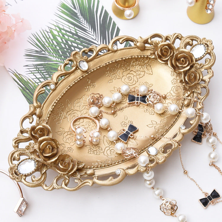 Golden Resin Jewelry Tray