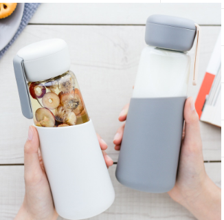 ZOOOBE 400ML Portable My Glass Water Bottle Silicone Drinking Coffee Water For Bottle Travel Glass Tumbler Botts