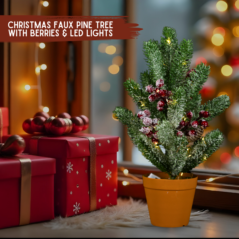 SINT 19 Inch Premium Artificial Small Chritsmas Tree with Light for Home Decoration