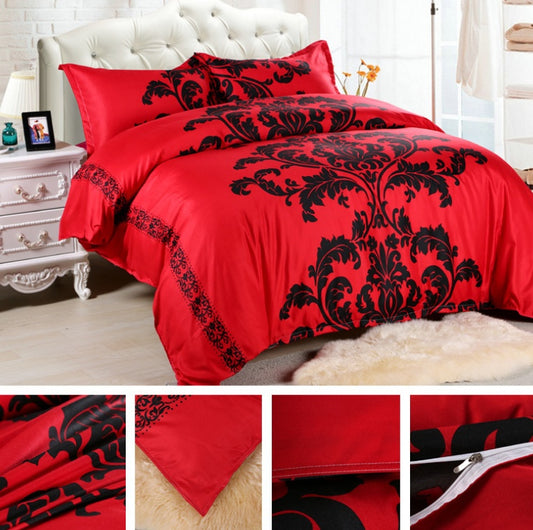 Home Textiles Sadie Red Sadie Black Four-piece Set
