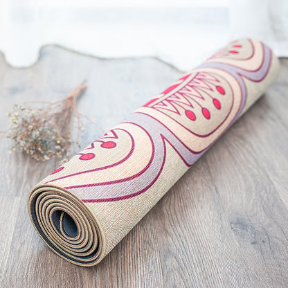 Natural rubber linen yoga mat