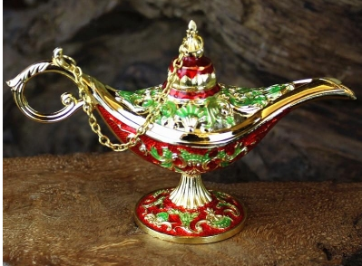 Arabian Genie Oil Lamp Container Decor