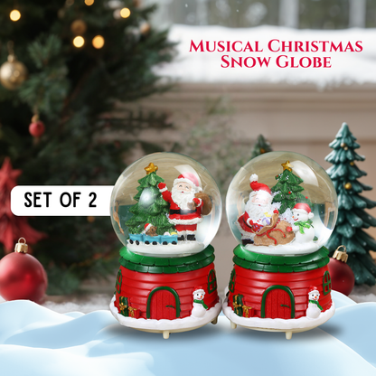 SINT Christmas Musical Glittering Water Snow Globe | Set of 2