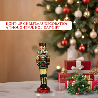 SINT Red Color Glass Lightup Nutcrackers for Christmas Decoration